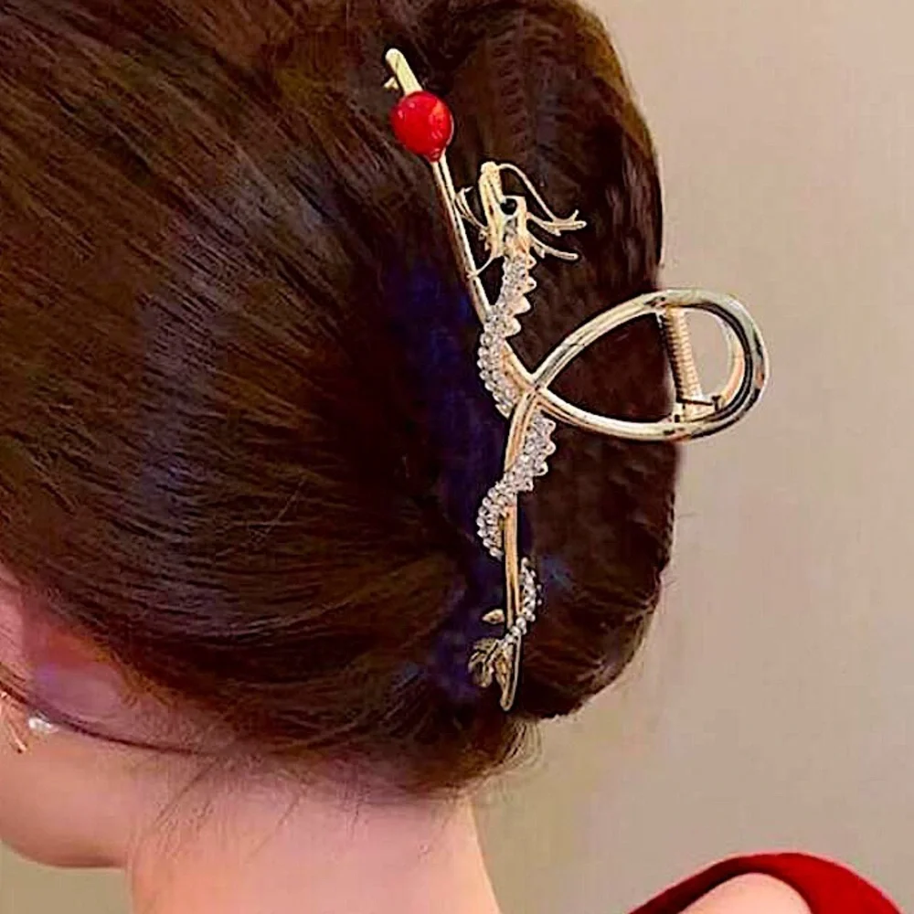 Gold Rhinestone Dragon Hair Claw Hair Accessory
